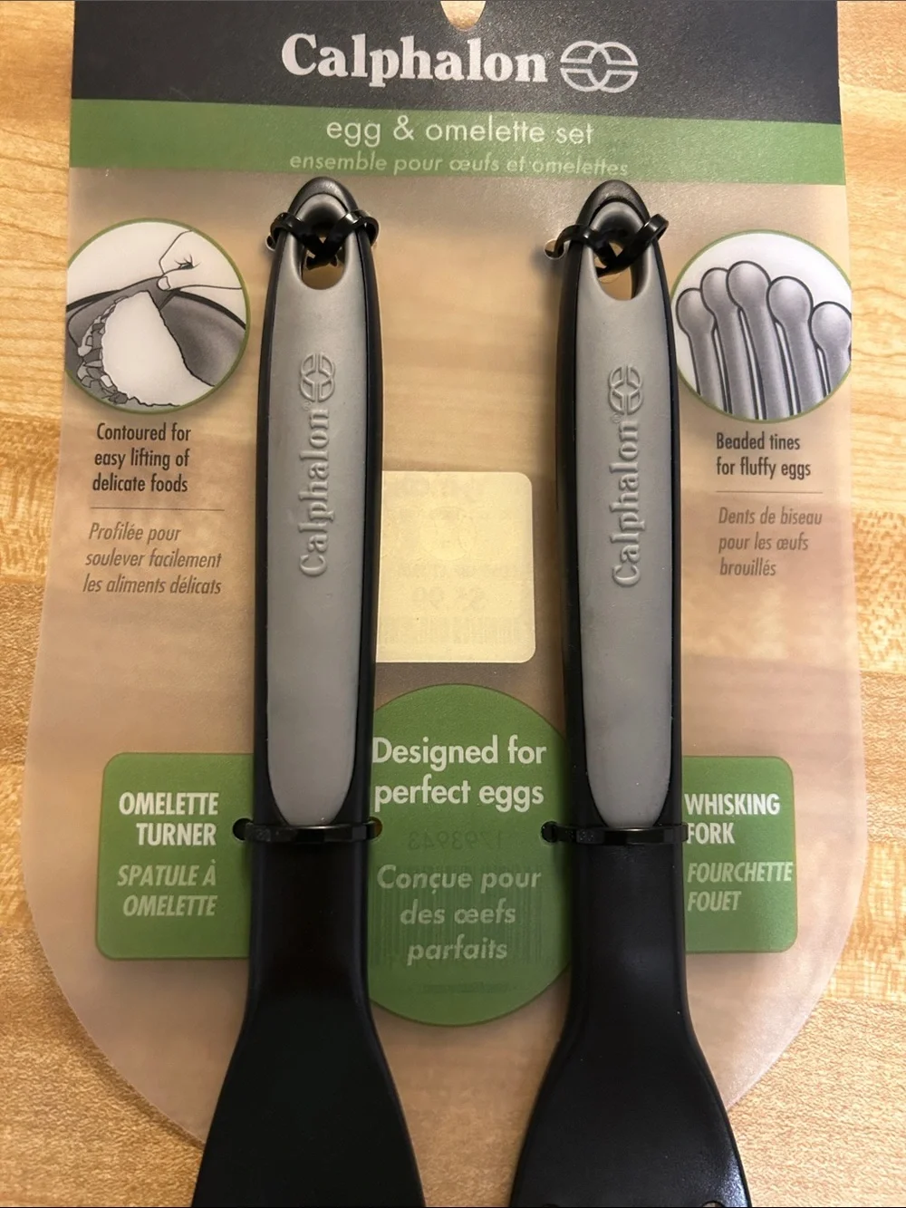 Calphalon Black Omelette Turner and Whisking Fork Set
